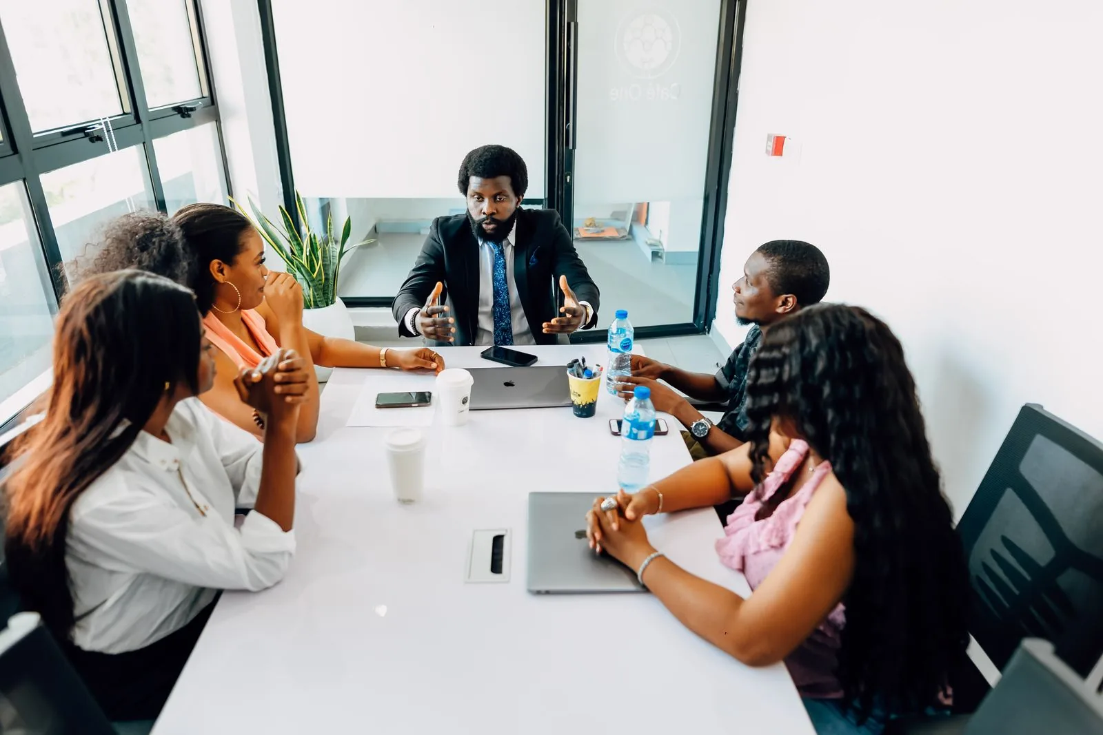 Corporate leaders in Lagos holding a strategy meeting